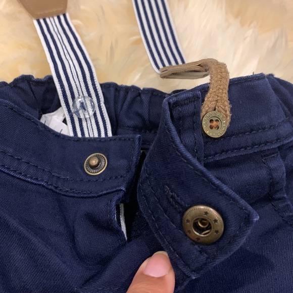 H&M Navy Blue Dress Pants in Size 2-3T with Attached Suspenders - Picture 3 of 5